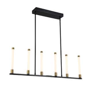 Artcraft Infiniti - 6-Light Integrated LED Island Light - Matte Black/Brass