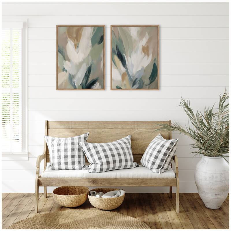 Kate and Laurel Plant Form No. 1 & No. 2 2 Piece Framed Canvas Wall Art Set by Amy Lighthall
