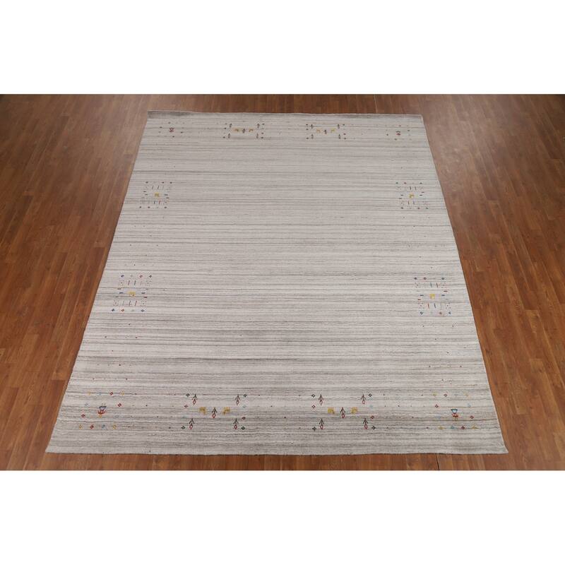 Little Animals Gabbeh Oriental Area Rug Hand-Knotted Wool Carpet - 8'0" x 9'8"