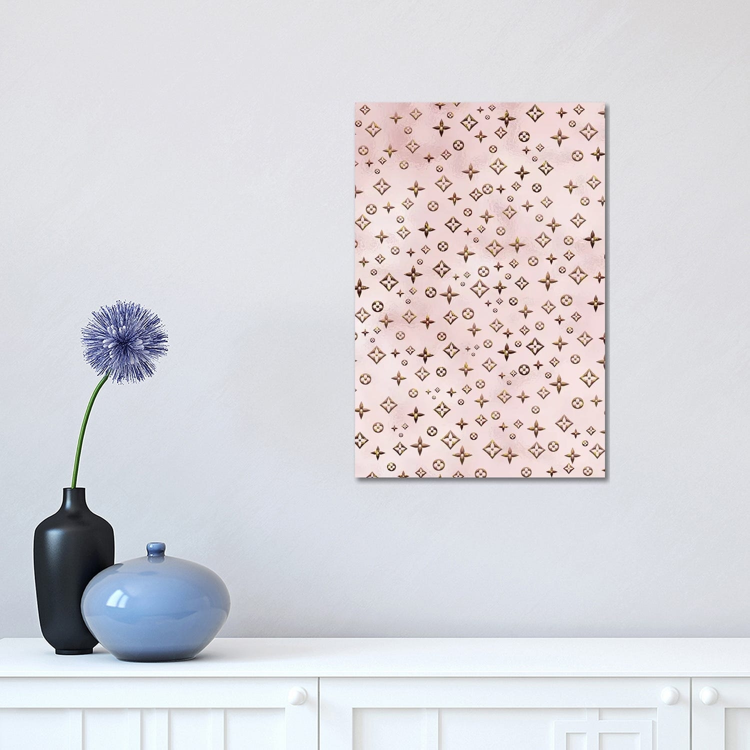 Rose Gold Blush LV Fashion III by Pomaikai Barron Fine Art Paper Print ( Decorative Elements > Patterns art) - 24x16x.25