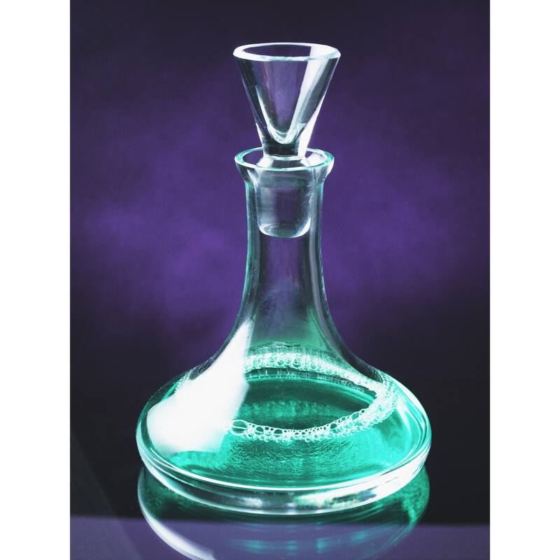 Majestic Gifts Inc. Crystal Glass Mouthwash Decanter With Cup Stopper - 6.6" Height