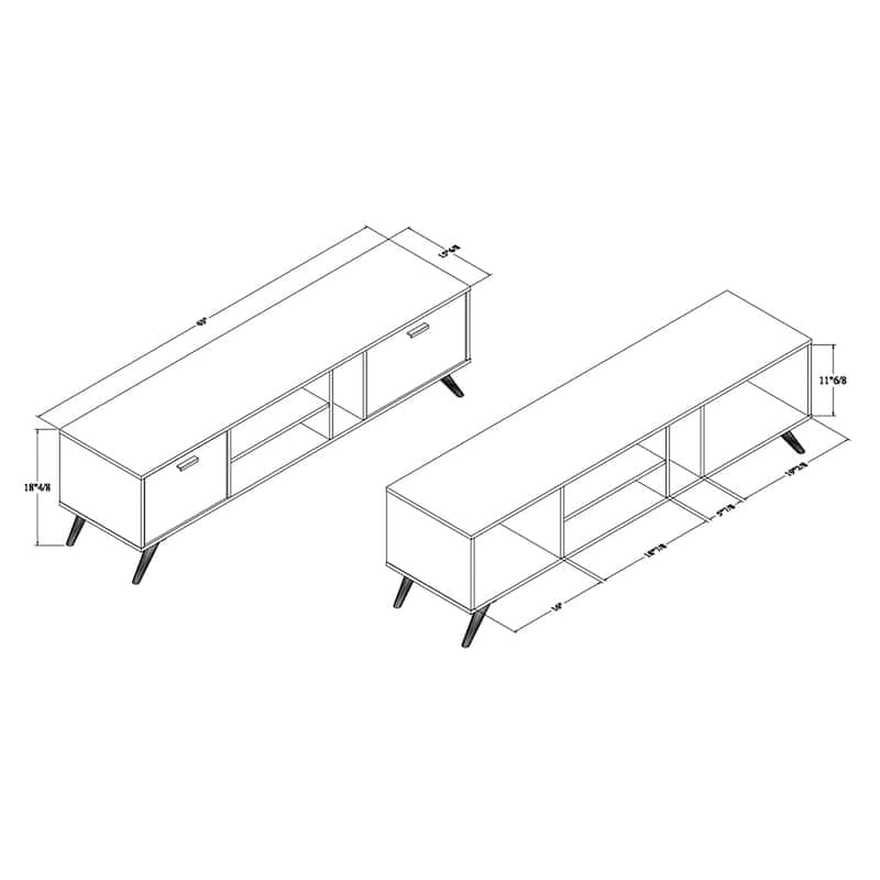 Baxton Studio Kelson Modern and Contemporary Dark Grey and Gold Finished Wood TV Stand - 18.5"H x 63"W x 15.75"D