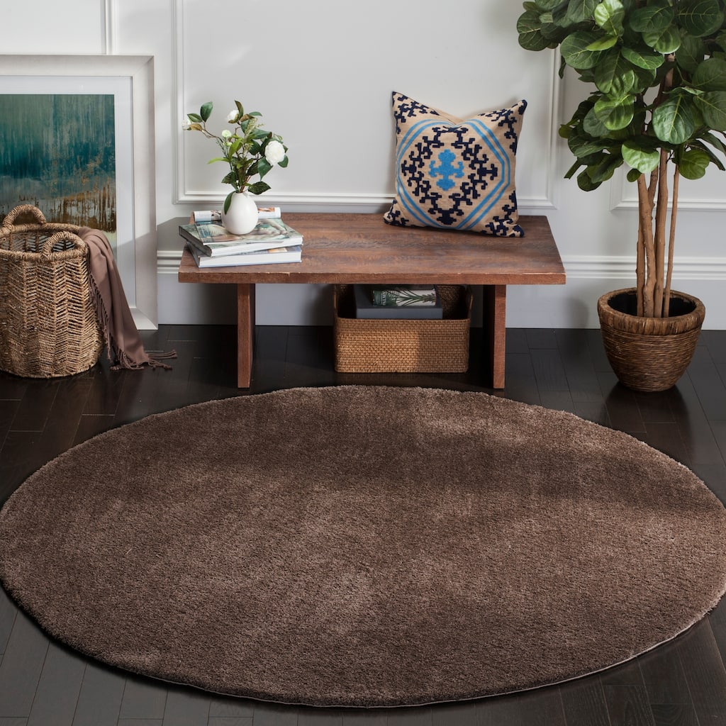 SAFAVIEH Velvet Shag Eusebia Solid Polyester Rug