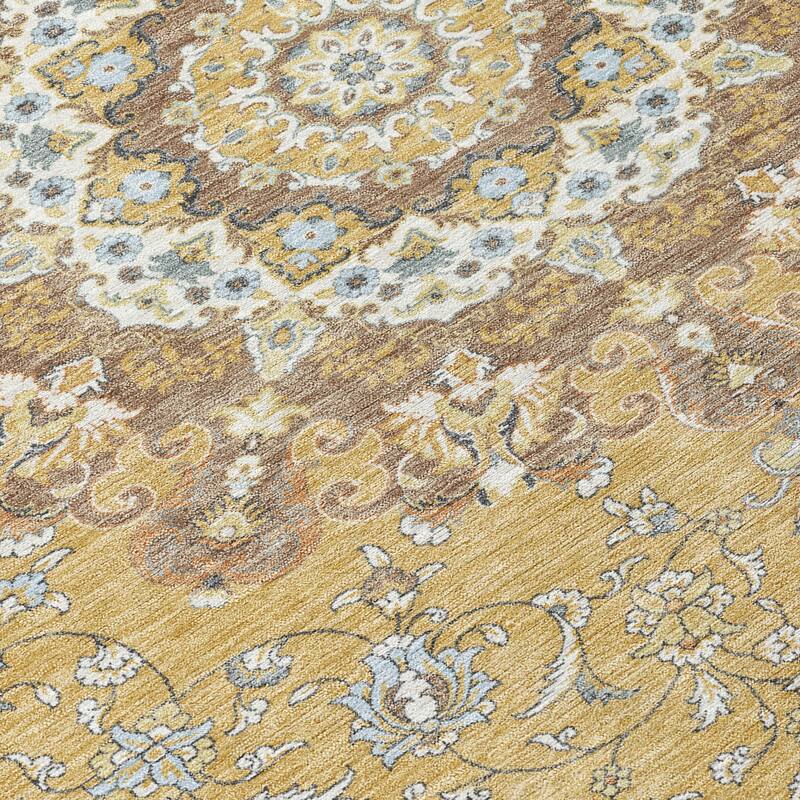 Machine Washable Indoor/ Outdoor Traditional Awaka Chantille Rug