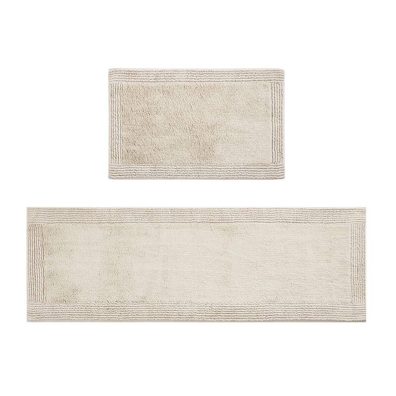 100 Cotton Tufted 3000GSM Reversible Bath Rug, Soft High Pile Bath Rug