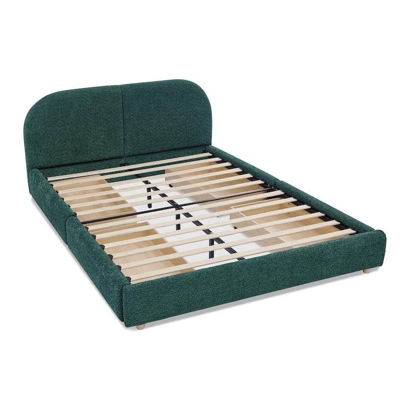 Queen Size Upholstered Bed Frame with Tall Headboard