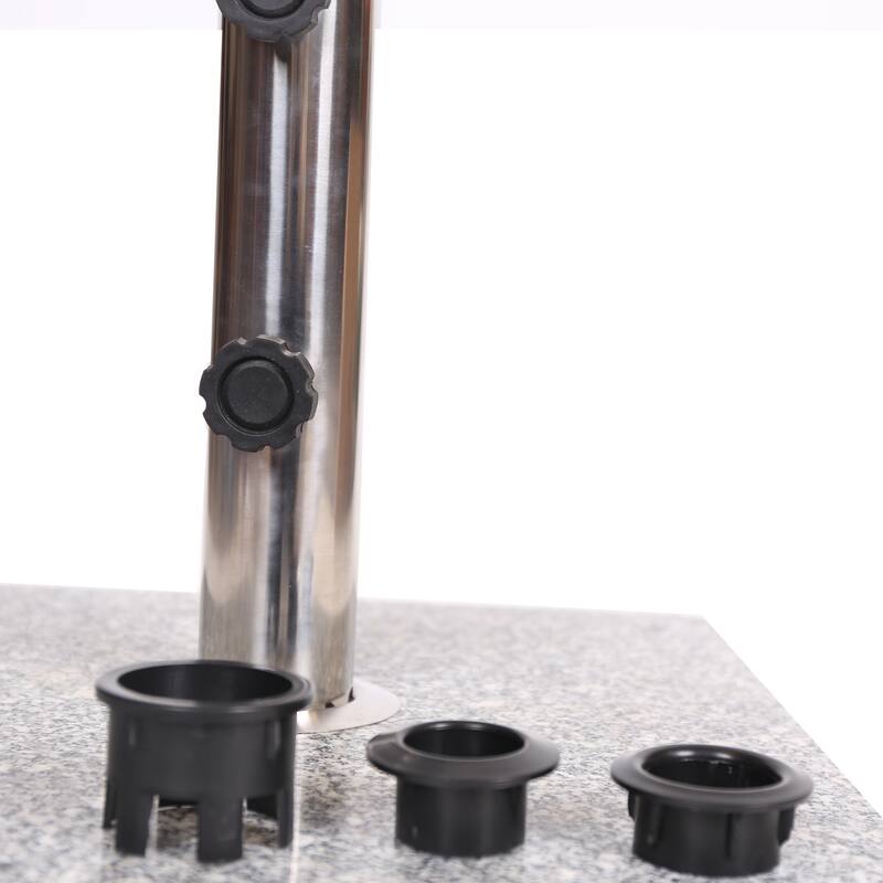 Berywn Outdoor Square Granite Umbrella Holder by Christopher Knight Home - 15.75" D x 15.75" W x 14.75" H