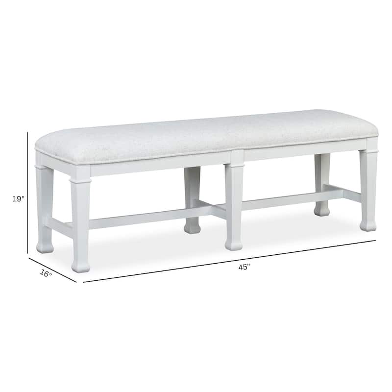 Magnussen Home Kingston Whisper White And Cerused Nutmeg Bench - 45''W x 16''D x 19''H