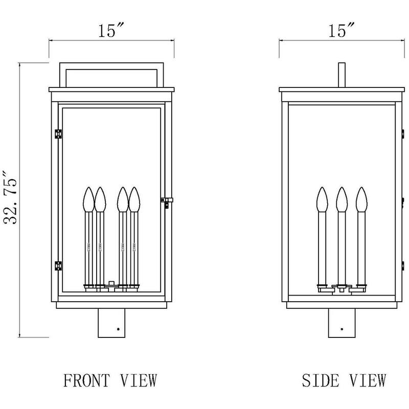 Z-Lite 5019PHXXLR-533PM Hartwell 6 Light 35" Tall Post Light with