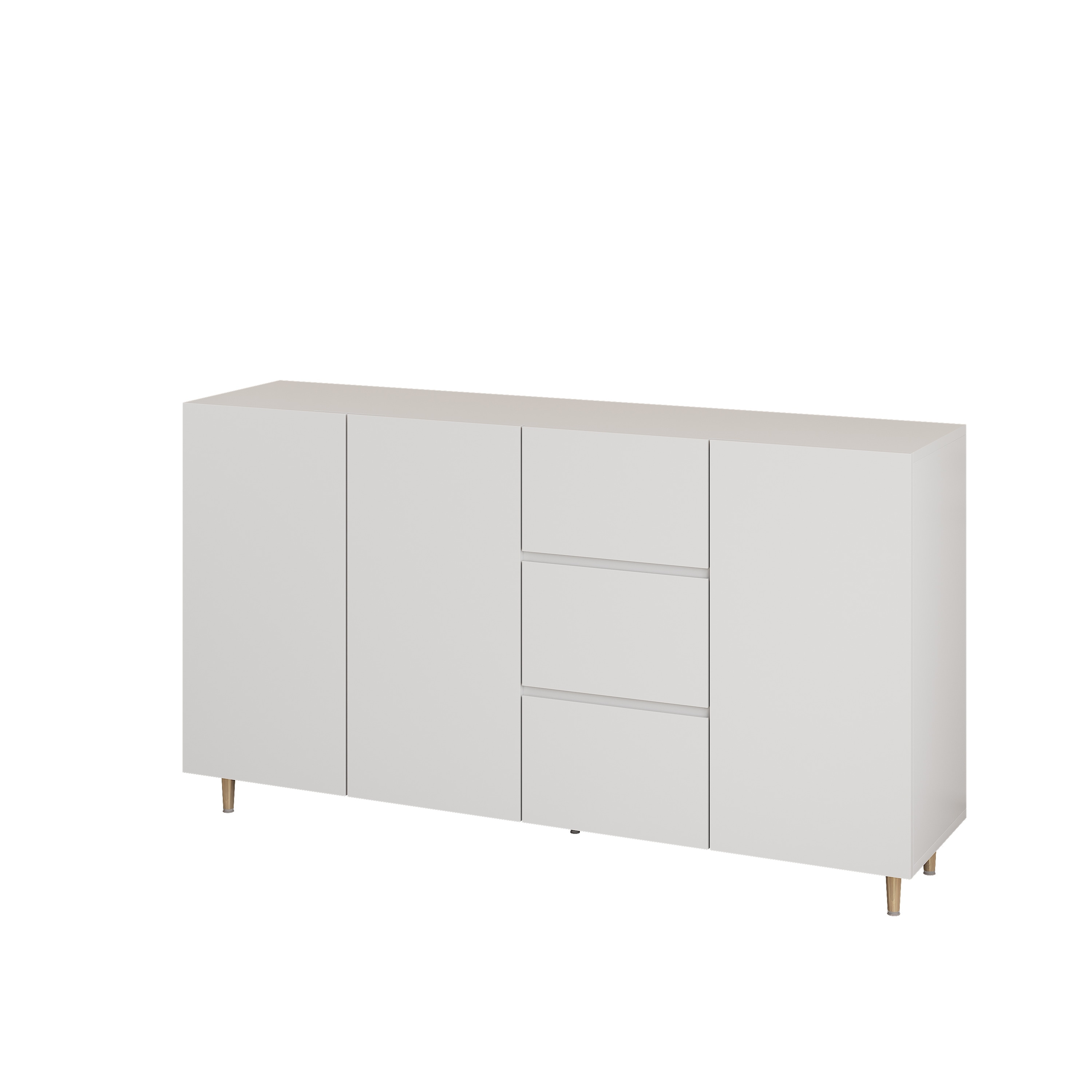 162.99" MDF White Storage Cabinet