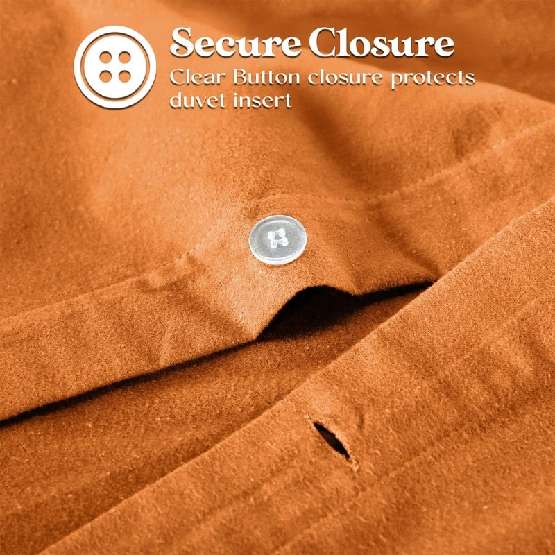 Superior Classic Solid Flannel Cotton Duvet Cover Set