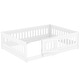 preview thumbnail 10 of 10, Full Montessori Floor Bed with Guardrails & Door