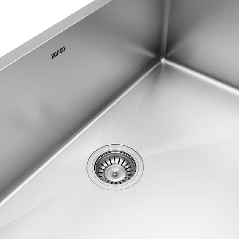 Karran 30" Undermount Large Single Bowl Stainless Steel Sink Kit