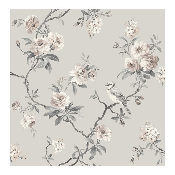 Chinoiserie Stone Floral Wallpaper - 20.5 x 396 x 0.025 ...