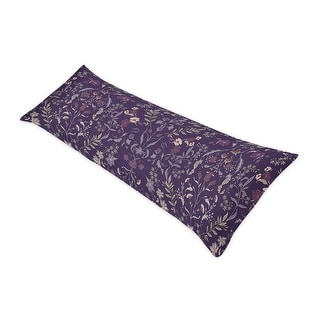 Sweet Jojo Designs Boho Wildflower Vintage Floral Girl Body Pillow Case Pillow Not Included Purple Botanical Bohemian Farmhouse