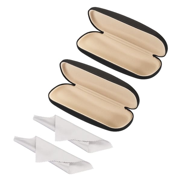 Patterned Hard Eyeglass Case in Beige and Black Floral Hard Shell Glasses Case (Black) – Blind As A Bat  main image 2