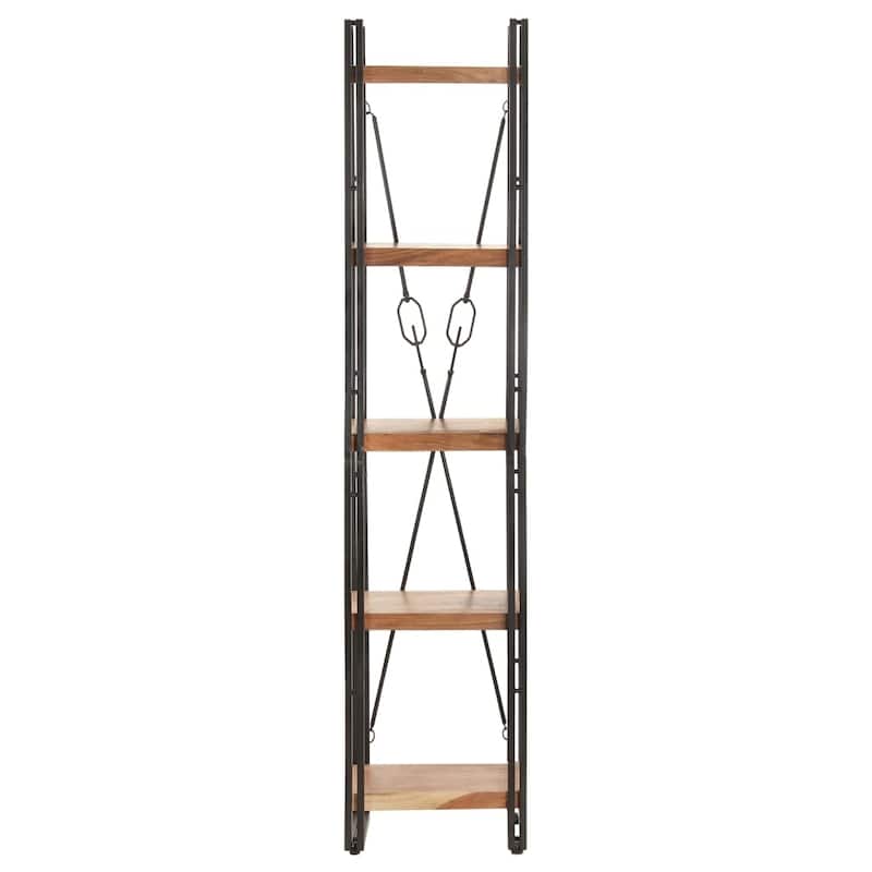 vidaXL 5-Tier Bookcase 15.7"x11.8"x70.9" Solid Acacia Wood