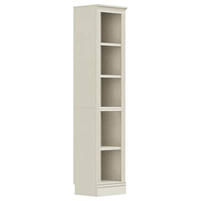 VAUXHILL & CO. Halston Narrow Bookcase, Adjustable Storage Shelving Unit, Cream - 52.7