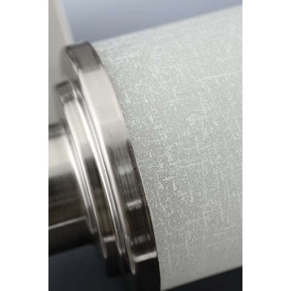 slide 2 of 10, Alexa Collection 9-Light Brushed Nickel Etched Linen With Clear Edge Glass Modern Chandelier Light Grey