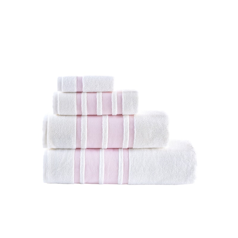 Brooks Brothers Contrast Border 4 pcs Hand Towels