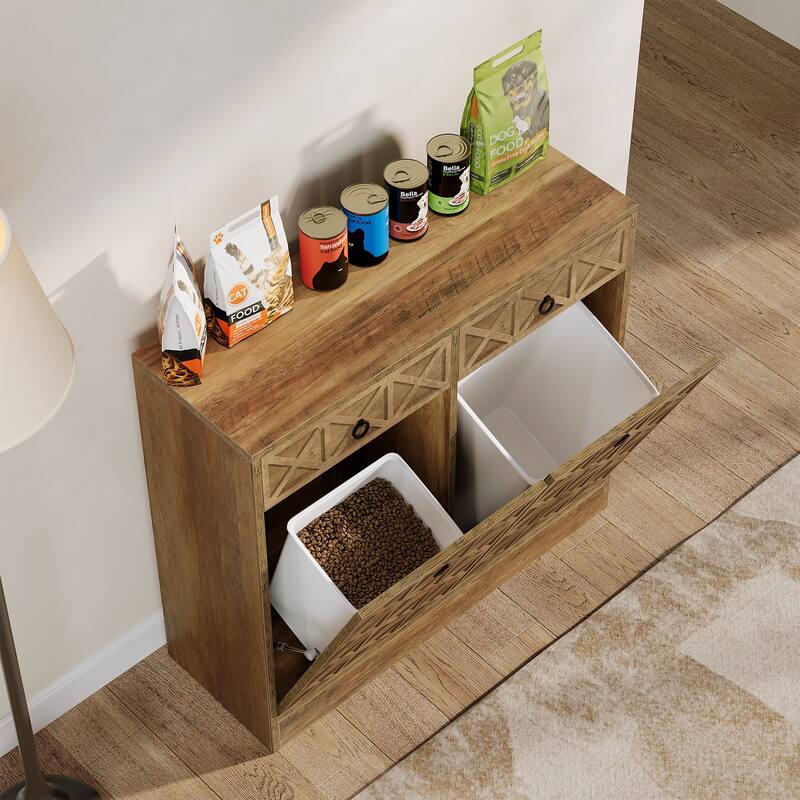 Farmhouse Kitchen Double Tilt Out Trash Cabinet for 13 Gallon Trash Cans