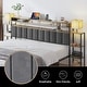 preview thumbnail 5 of 6, King Bed Frame with Storage, LED Lights and Charging Station, Velvet Headboard, Dark Grey