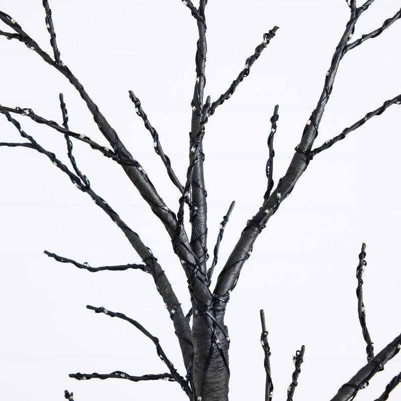 Pre-Lit Twig Halloween Artificial Tree - 6' - Multicolor LED Lights