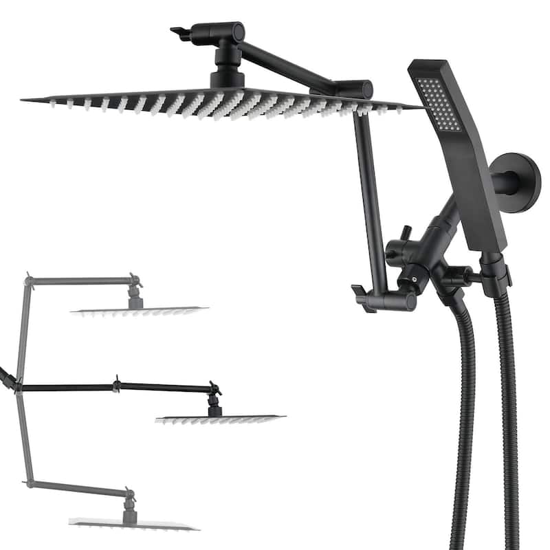 Bathlet 10" Rainfall Shower Head And 16" Adjustable Extension Arm Combo