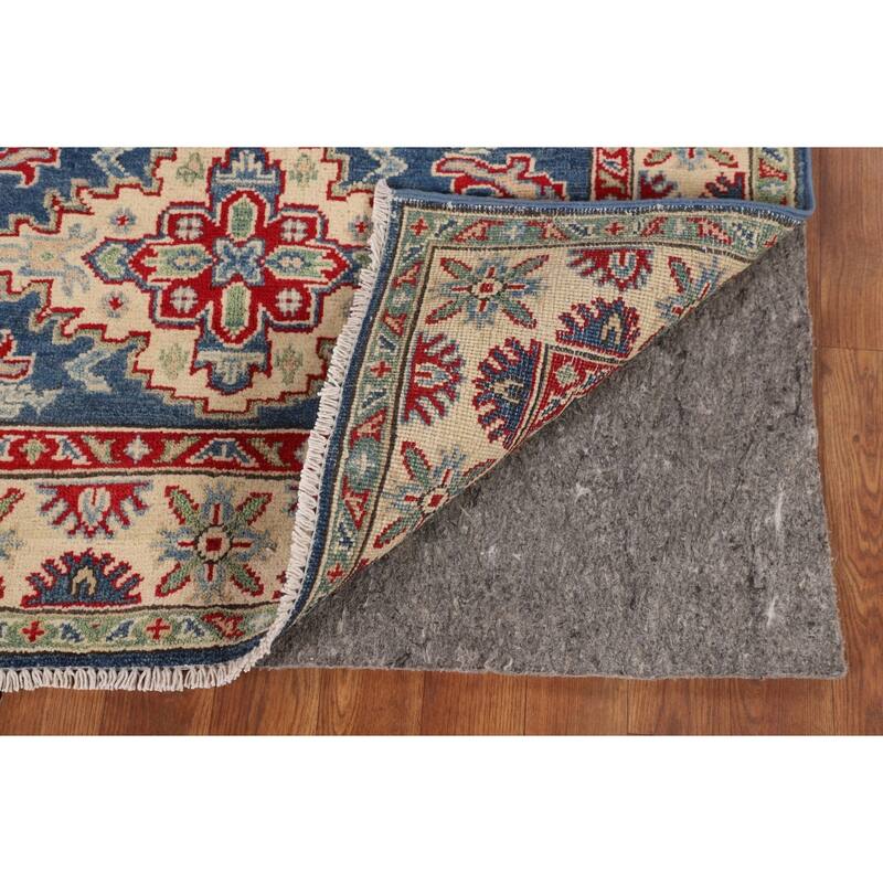 Blue Kazak Accent Rug Handmade Traditional Wool Carpet - 3'3" x 4'9"