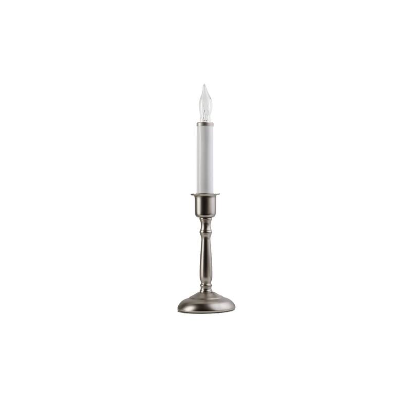 LED Lighted Window Candles - 12" - White and Silver - Set of 3