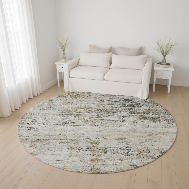 Premium Washable Super Soft Solid Abstract Mayfield Rug - Beige - 8' x 8'