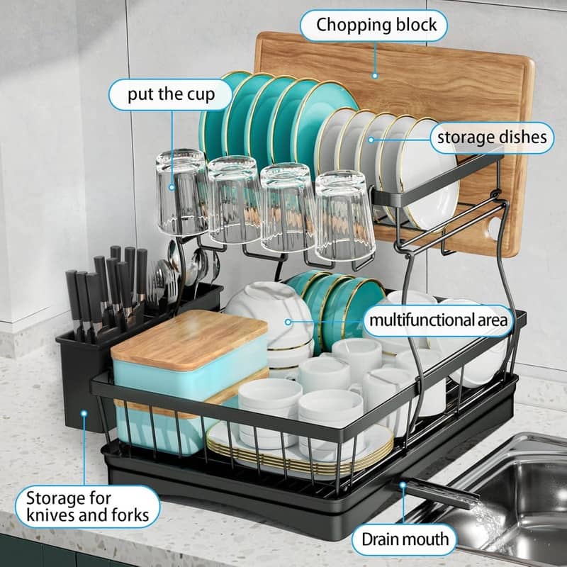 Large Dish Drying Rack for Kitchen Counter