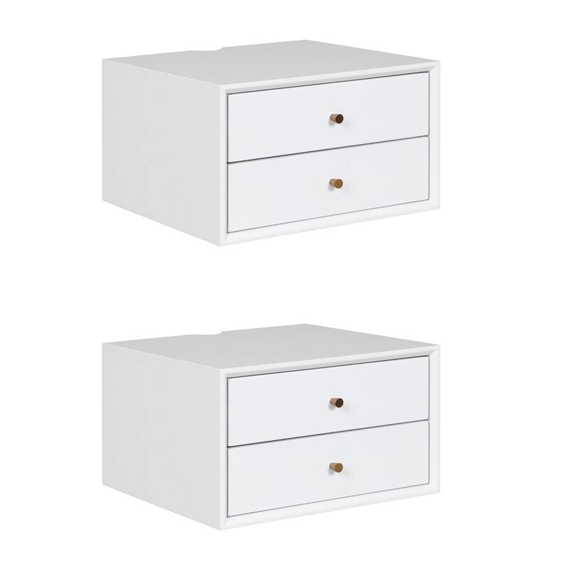 Nathan James Harper 2-Drawer Mid-Century Side Table