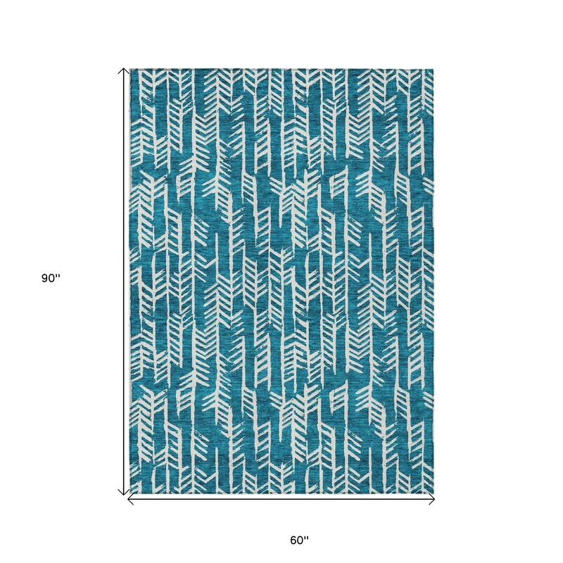 HomeRoots Tribal Transitional Rectangle Outdoor Rug