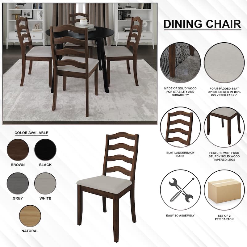 CraftPorch Sophistique 4-Piece Chair and Round Table Wooden Dining Set