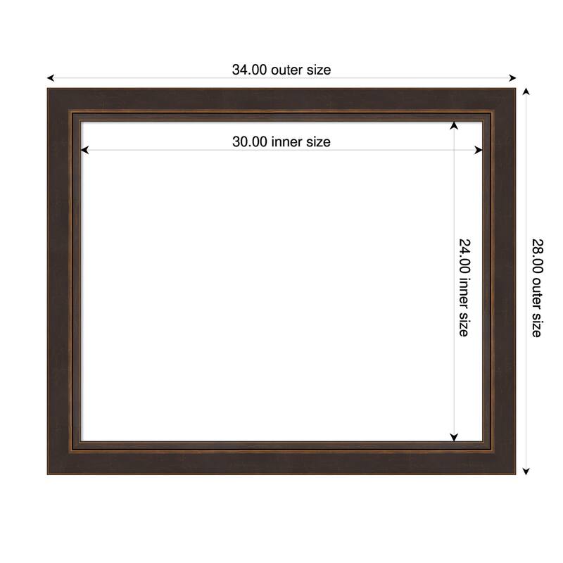 Amanti Art Lara Bronze Framed Dry Erase Magnetic Board - 34 x 28 in