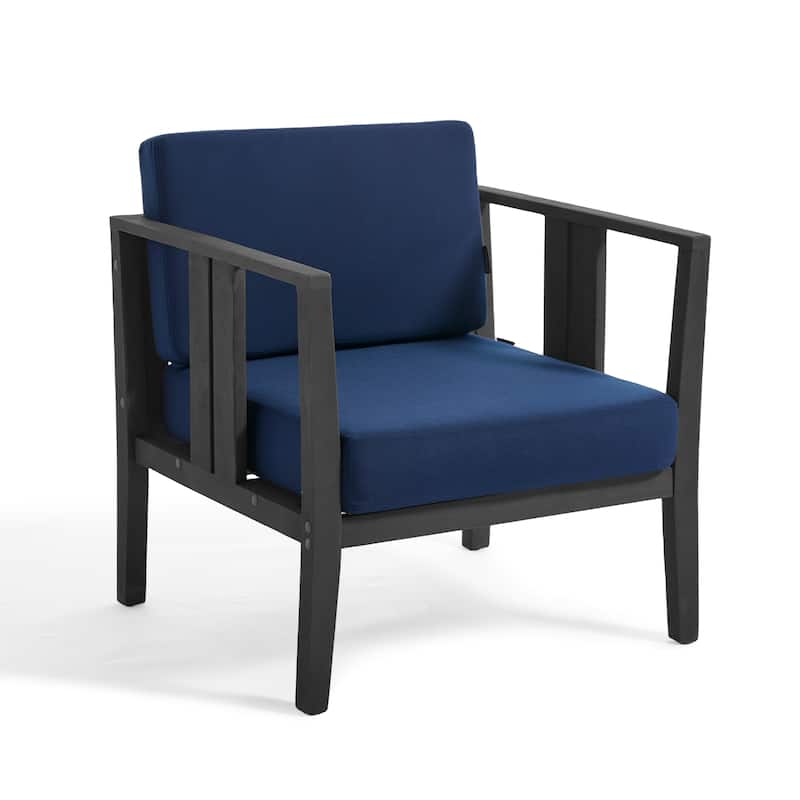 Uixe 3-piece Teak Solid Wood Outdoor Arm Chairs with Side Table Set