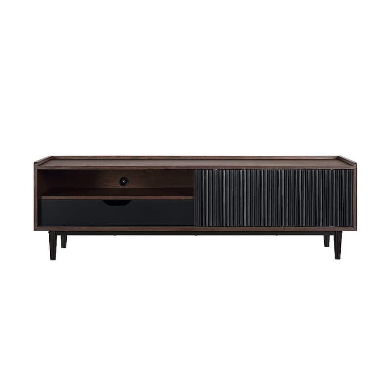 Manhattan Comfort Duane 59.25 In. Modern Ribbed Media Cabinet Console