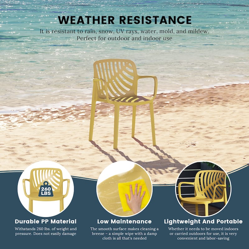 Frond and Form Outdoor Stacking Dining Armchair (Set of 2)