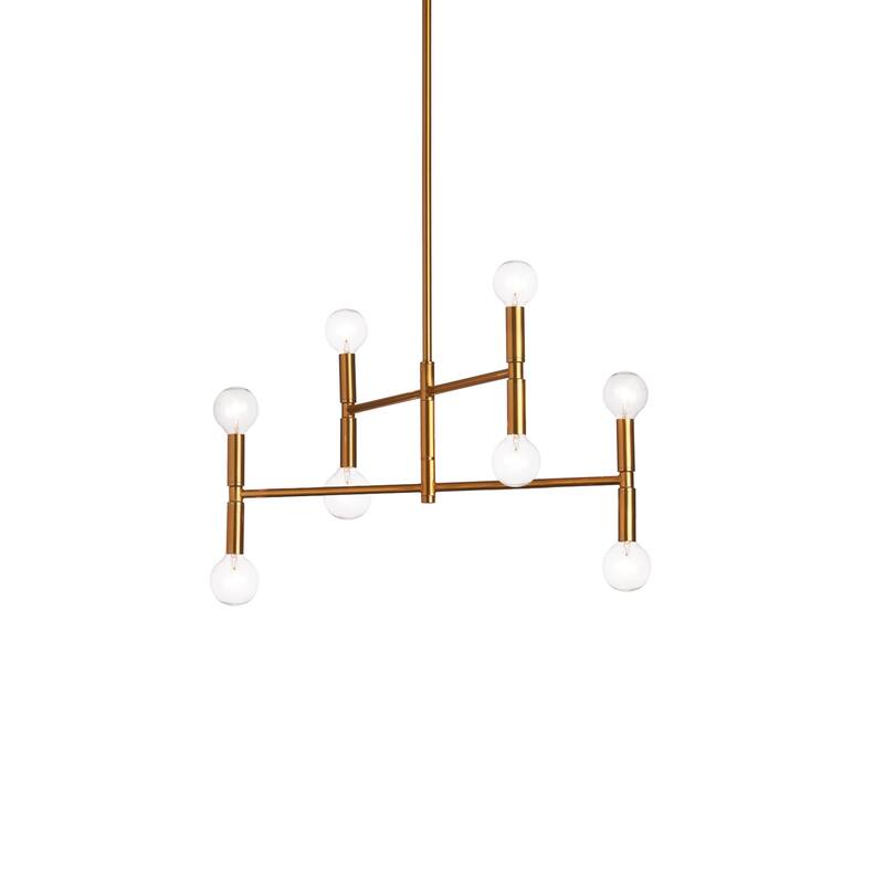 8-Light Chandelier - Modern Bronze Ceiling Light Fixture - Dining Room, Kitchen, Foyer - 18