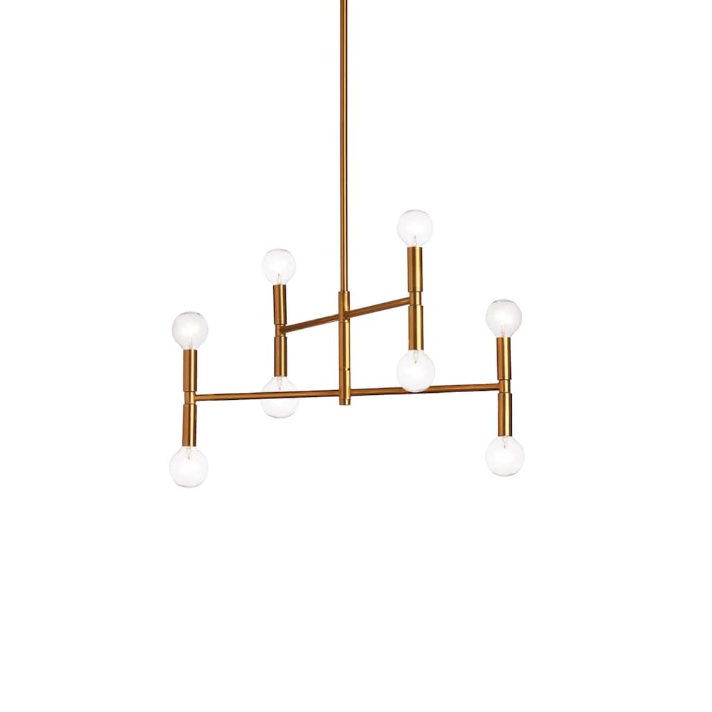 8-Light Chandelier - Modern Bronze Ceiling Light Fixture - Dining Room, Kitchen, Foyer - 18