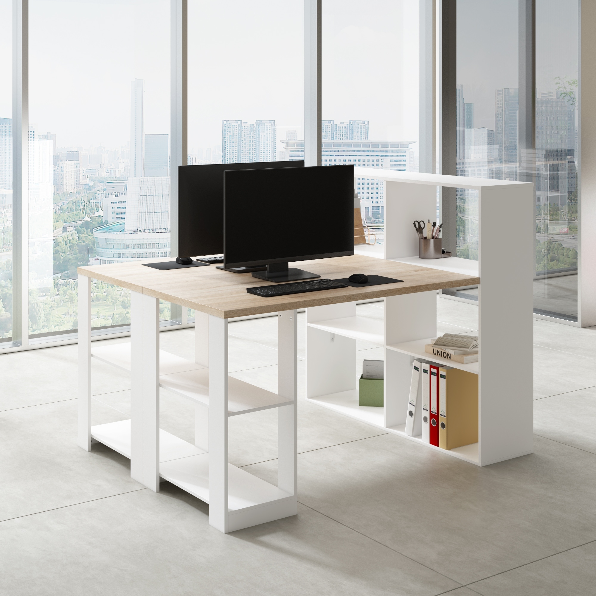 White modular desk system hotsell