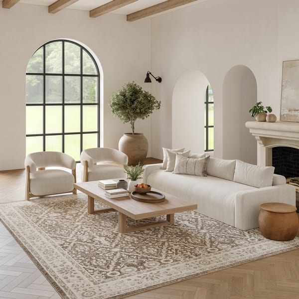 slide 2 of 17, Nourison Renewed Indoor only Persian Area Rug 7' 10" x 9' 10" - Ivory/Mocha