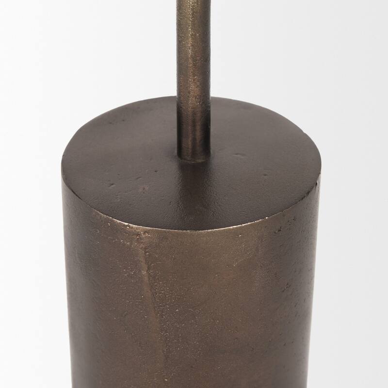 Petria Antiqued Gold Textured Metal Taper Candle Holders - 3.8L x 3.8W x 13.0H