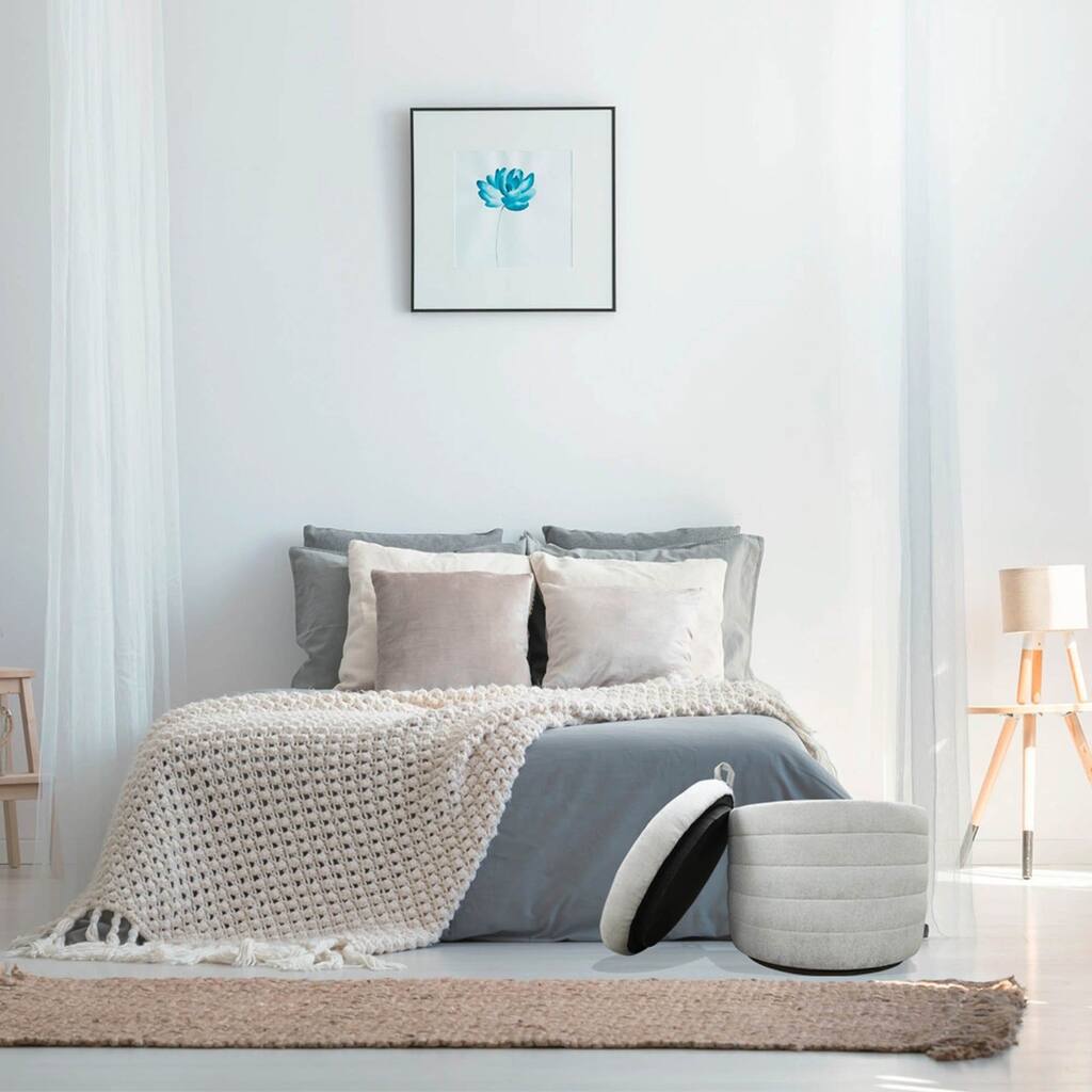 Pebble Upholstered Pine Ottoman