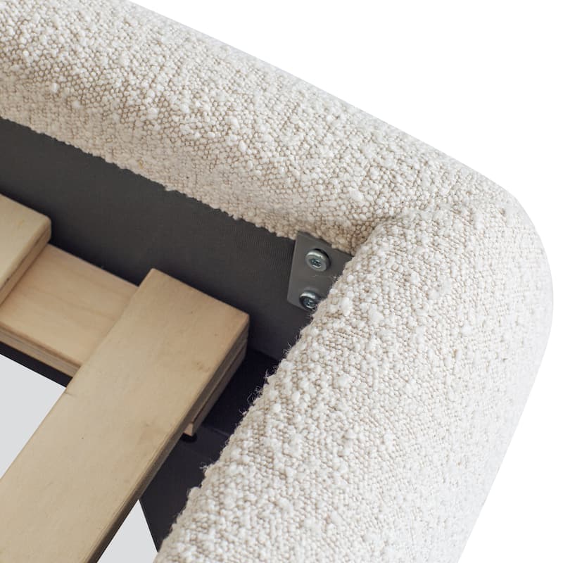 Poly & Bark Genoa Bed - Fully Upholstered with Rounded Profile