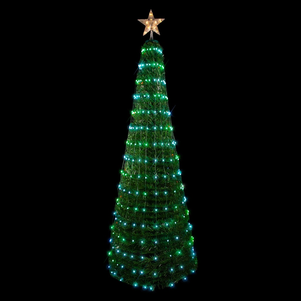 6' Green Color Changing Multiple Function Pop Up Artificial Tree