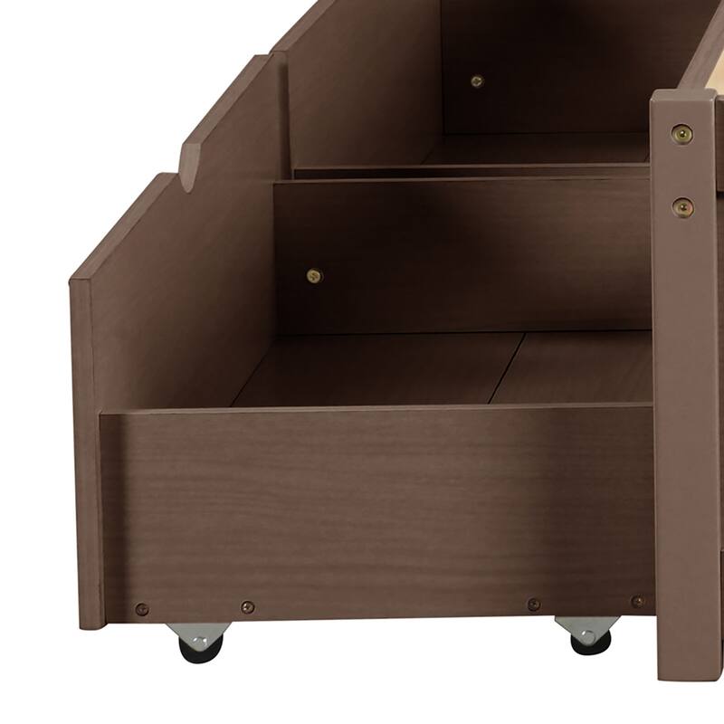 Contemporary Multifunctional Twin Size Wooden Platform Bed Frame