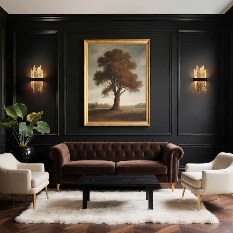 Modern LED Flame-Inspired Wall Sconce Antique Gold Foil Bathroom Vanity Light - L13.8" x W6.7"