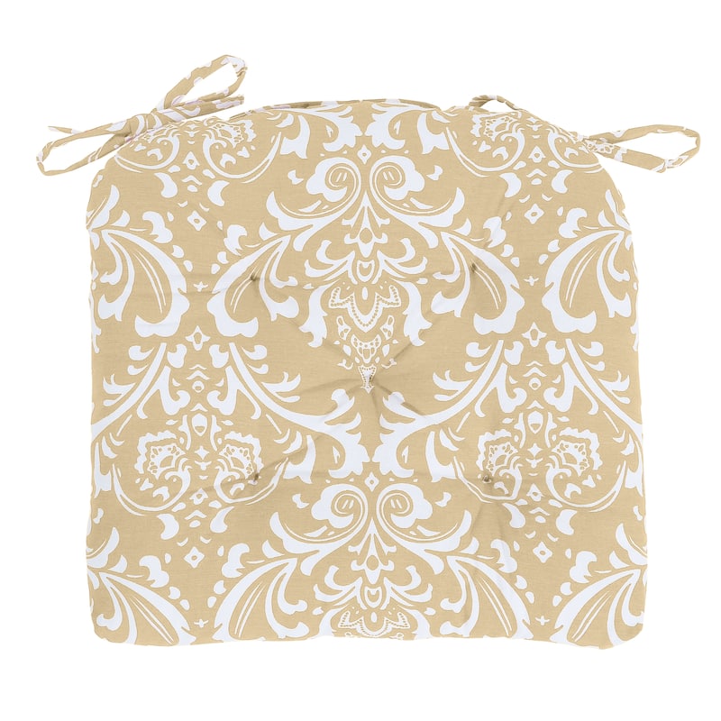 Handmade Cotton Chair Seat Pads Cushions with Ties - 16''x16'' for Dining | Home | Office Chairs - Beige